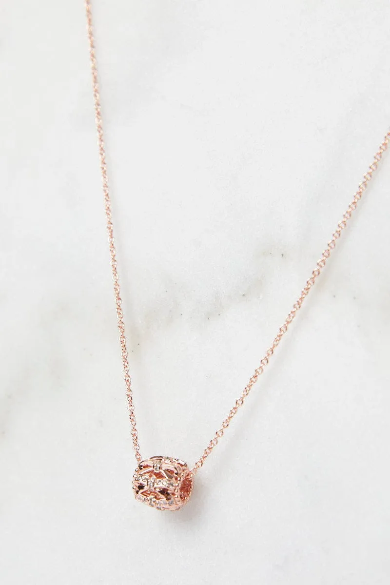 Pink Rhinestone Beads Pendent Necklace sold by Ally Fashion product image thumbnail 3