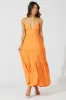 Orange Maxi Dress Tiered Sleeveless sold by Ally Fashion