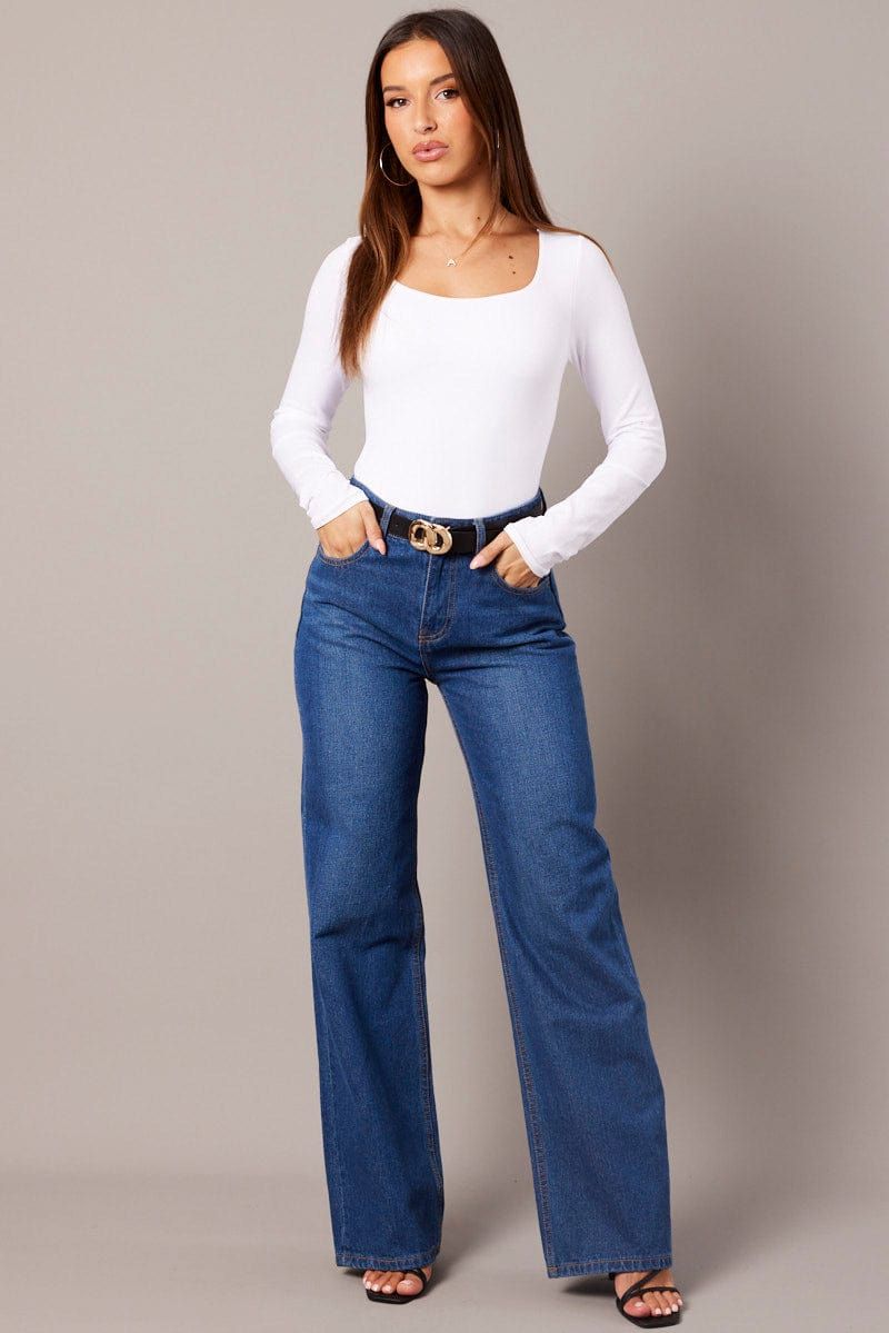 White Bodysuit Short Sleeve Square Neck Seamless sold by Ally Fashion product image thumbnail 2