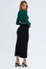 Black Midi Skirt High Waisted A-line Ladder Knit sold by Ally Fashion