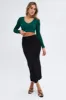 Black Midi Skirt High Waisted A-line Ladder Knit sold by Ally Fashion