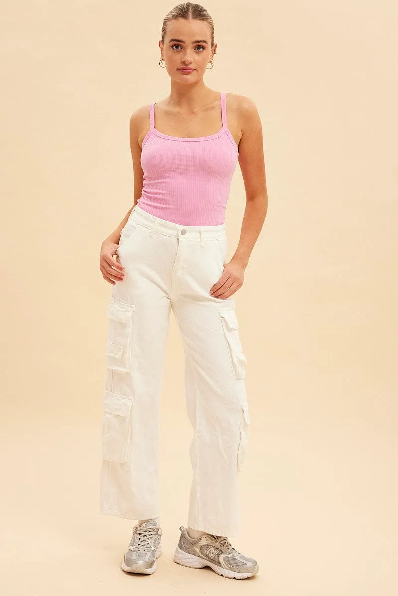 Pink Prea Bind Detail Singlet sold by Ally Fashion product image thumbnail 2