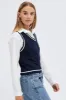 Blue Knit Vest V neck sold by Ally Fashion