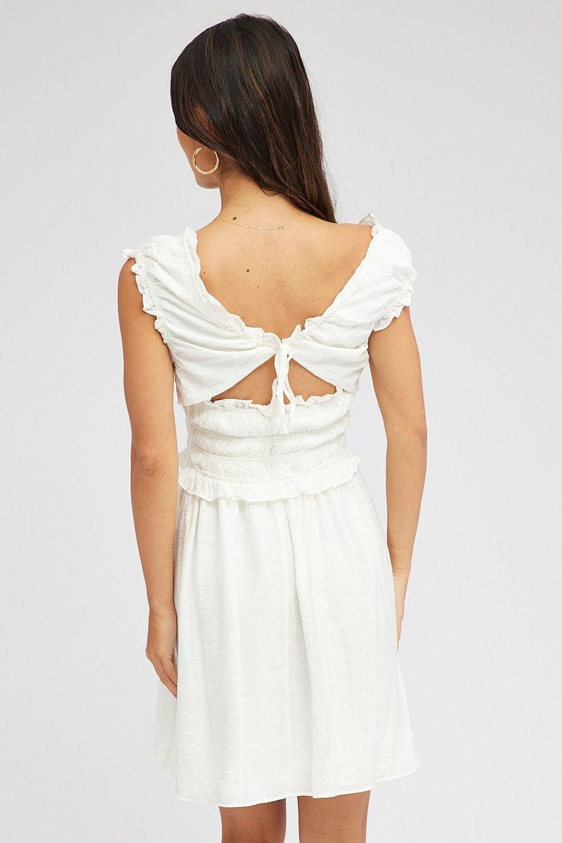 White Mini Dress Sleeveless Sweetheart Skater Romantic sold by Ally Fashion product image thumbnail 5