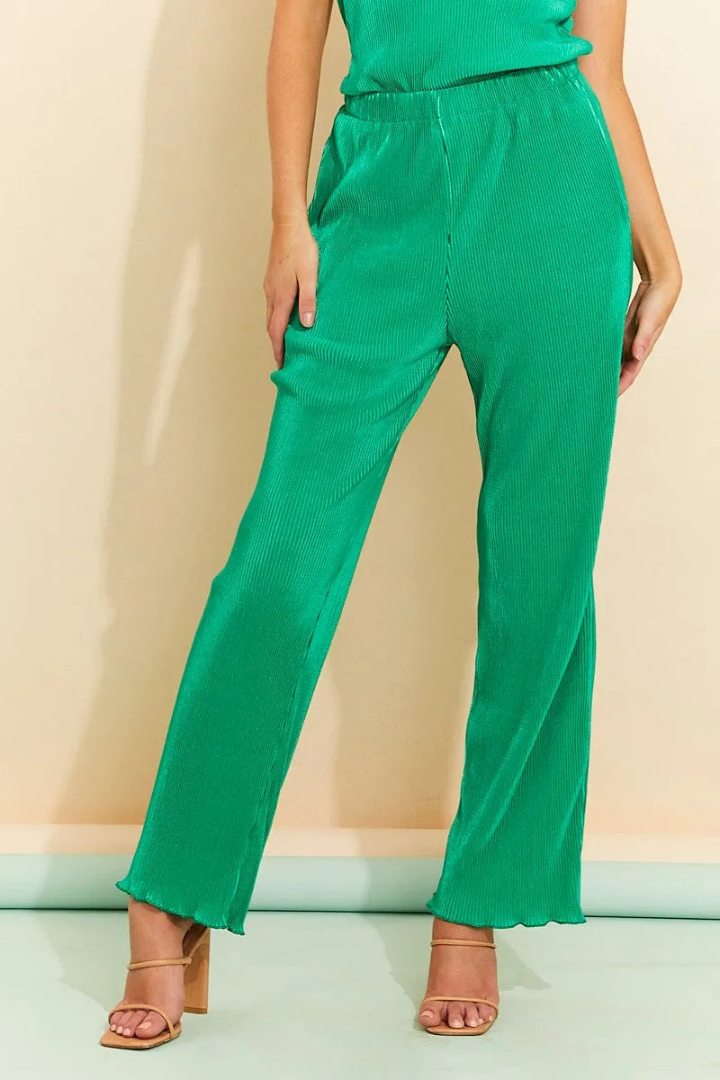Green Plisse Pants sold by Ally Fashion product image thumbnail 2