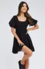 Black Fit And Flare Dress Shirred Bust Mini sold by Ally Fashion