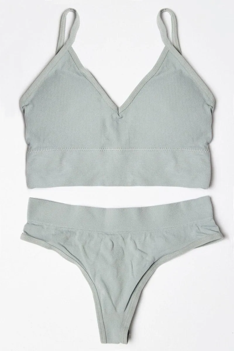 Grey Seamless Lingerie Set sold by Ally Fashion