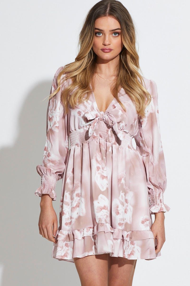 Print Mini Dress Long Sleeve sold by Ally Fashion product image thumbnail 4