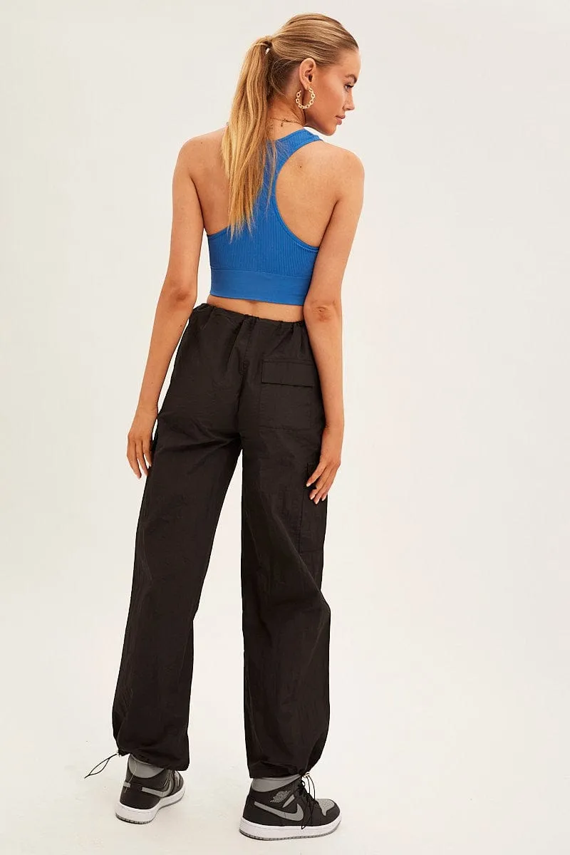 Black Cargo Parachute Pants sold by Ally Fashion product image thumbnail 5