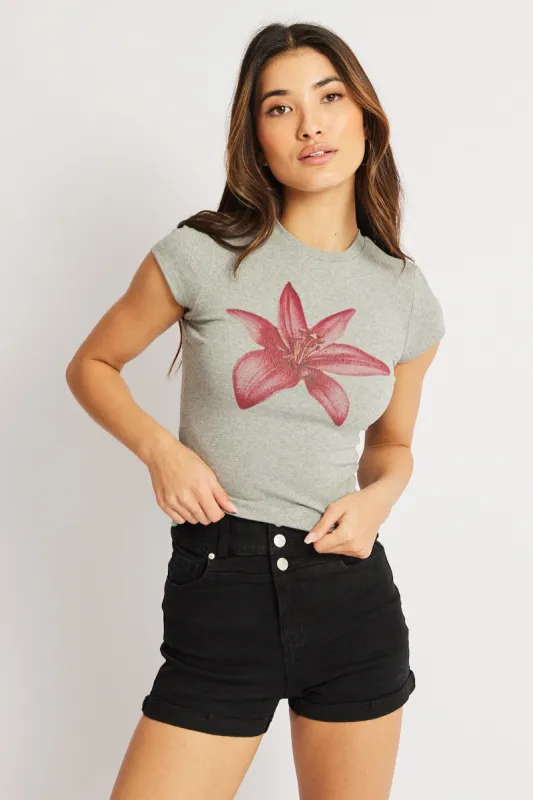 Grey Graphic Tee Short Sleeve sold by Ally Fashion