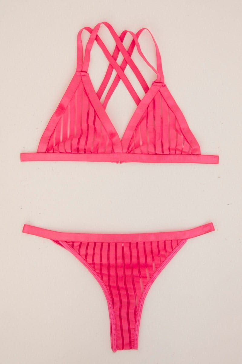 Pink Mesh Lingerie Set sold by Ally Fashion