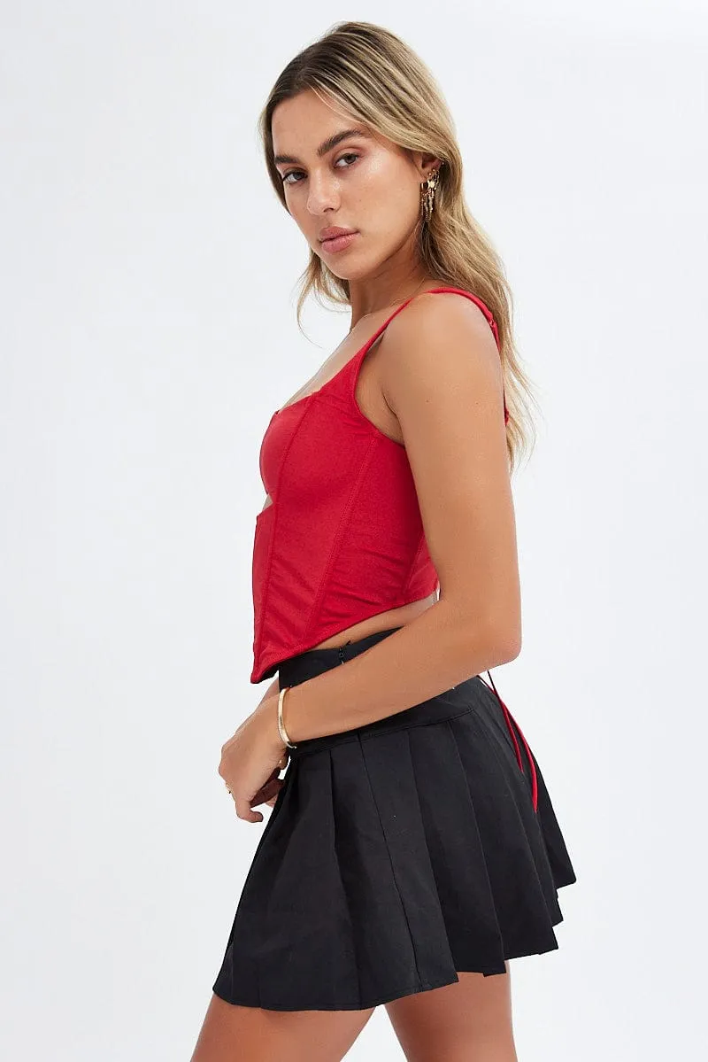 Red Corset Tank Top Tie Lace Back sold by Ally Fashion product image thumbnail 4
