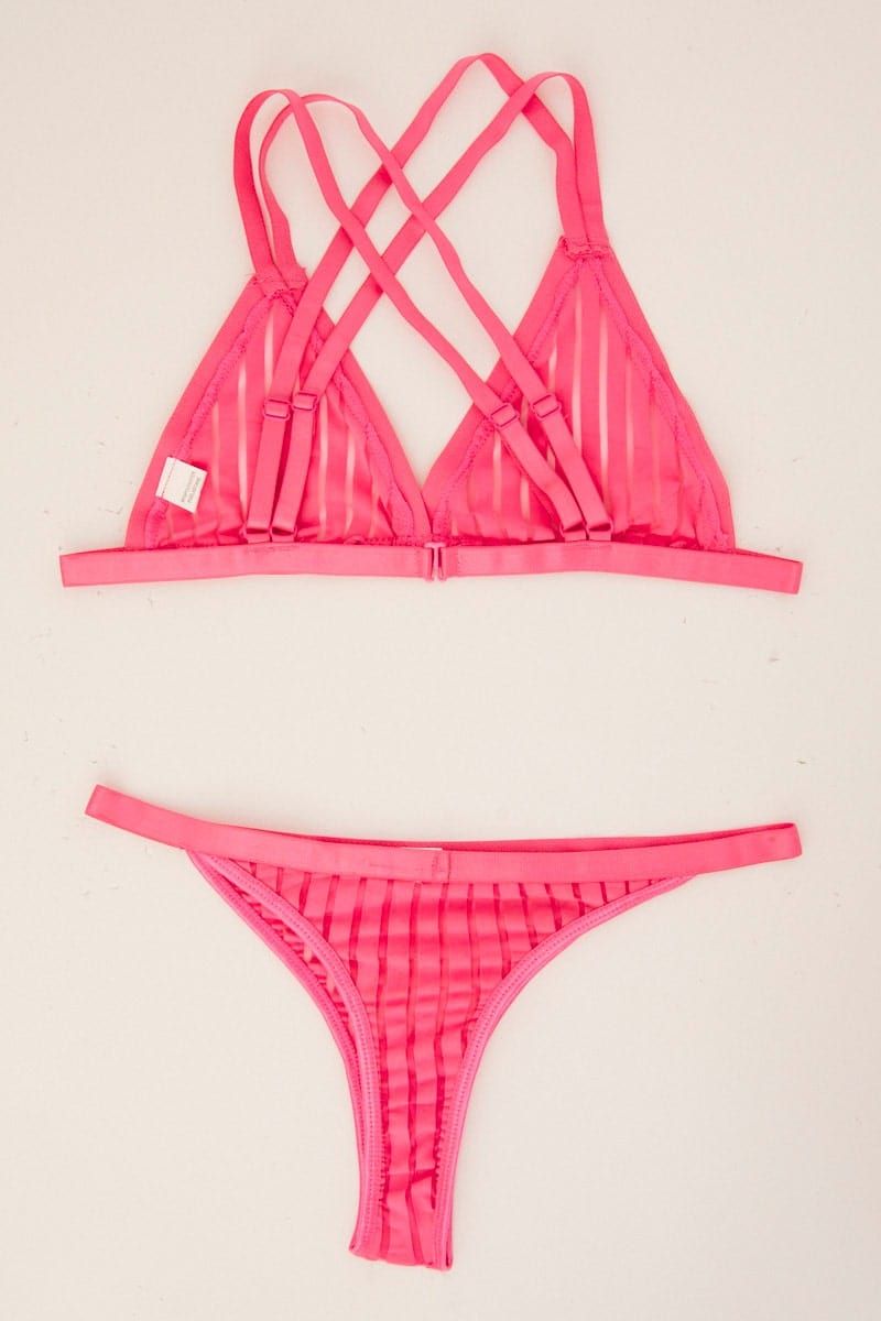 Pink Mesh Lingerie Set sold by Ally Fashion product image thumbnail 3