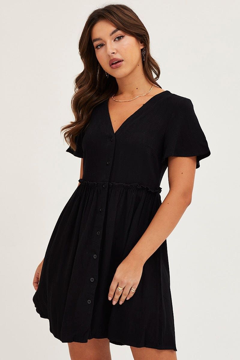 Black Mini Dress Short Sleeve sold by Ally Fashion