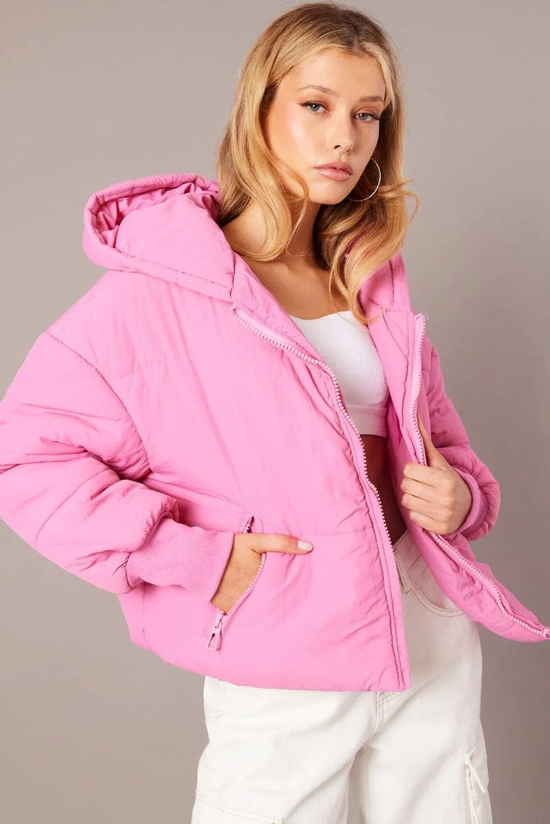 Pink Puffer with Long Sleeve sold by Ally Fashion product image thumbnail 3