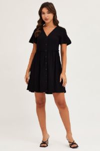 Black Mini Dress Short Sleeve sold by Ally Fashion