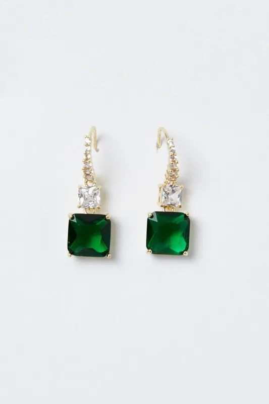 Green Jewel Earrings sold by Ally Fashion