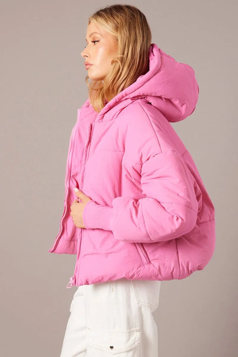Pink Puffer with Long Sleeve sold by Ally Fashion product image thumbnail 4