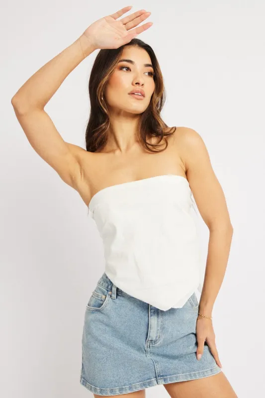 White Scarf Top sold by Ally Fashion