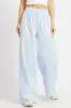 Blue Stripe Wide Leg Pants Elasticated Waist sold by Ally Fashion