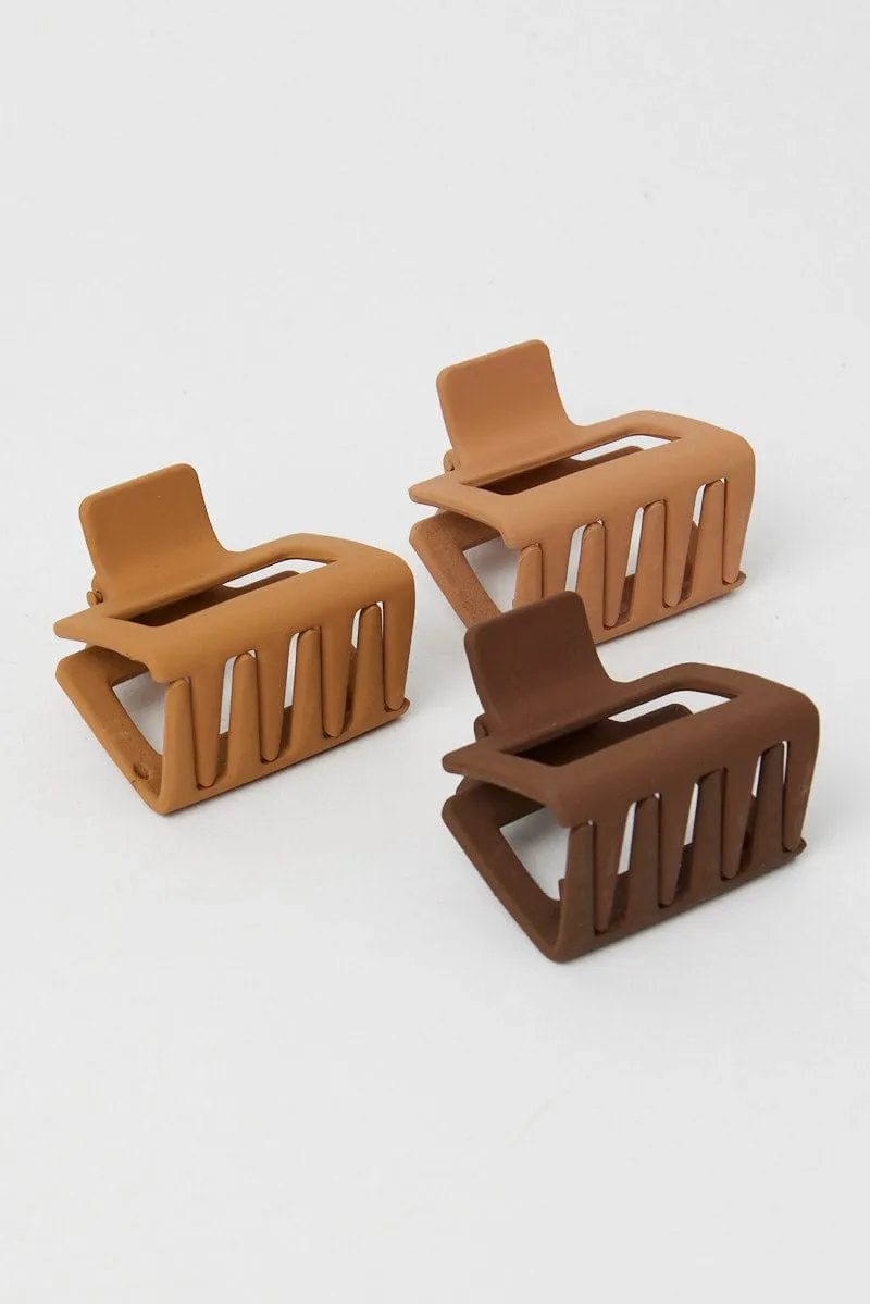 Multi 3 Pack Squared Claw Clips sold by Ally Fashion