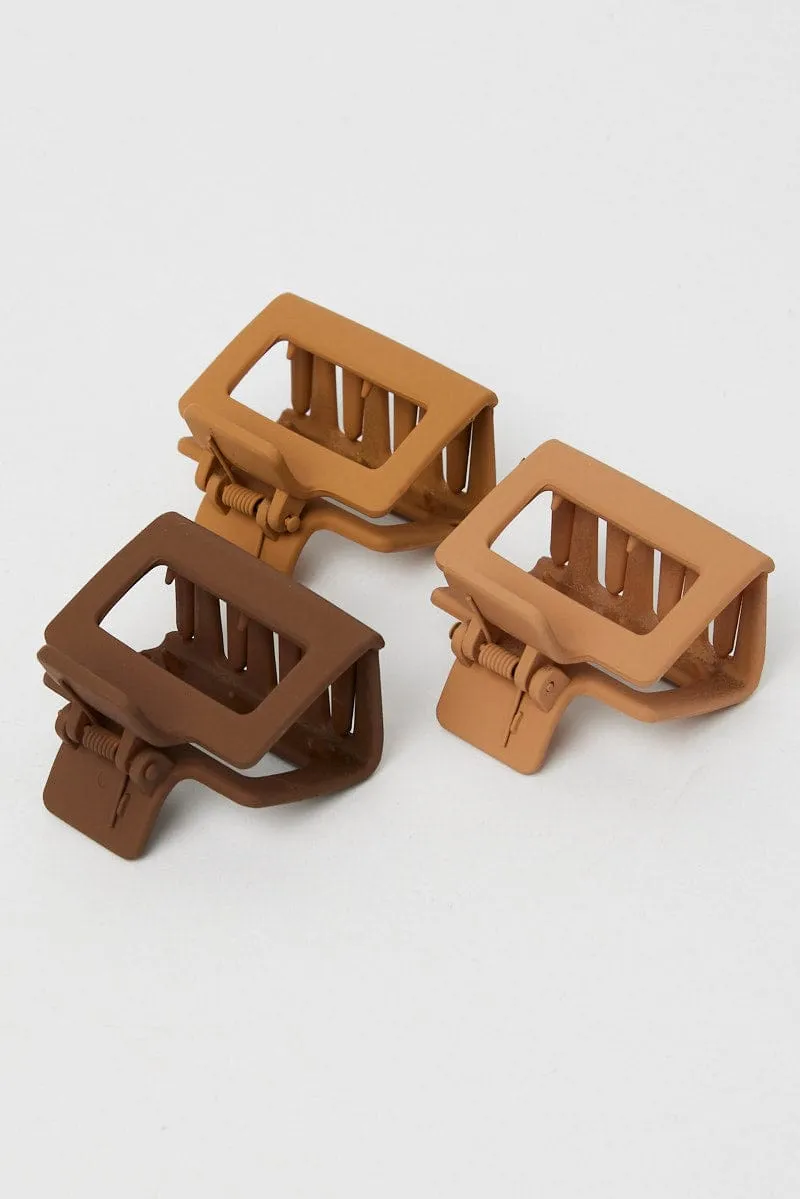 Multi 3 Pack Squared Claw Clips sold by Ally Fashion product image thumbnail 2