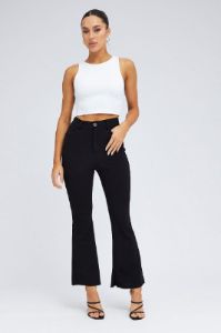 Black Flare Leg Pants High Rise sold by Ally Fashion