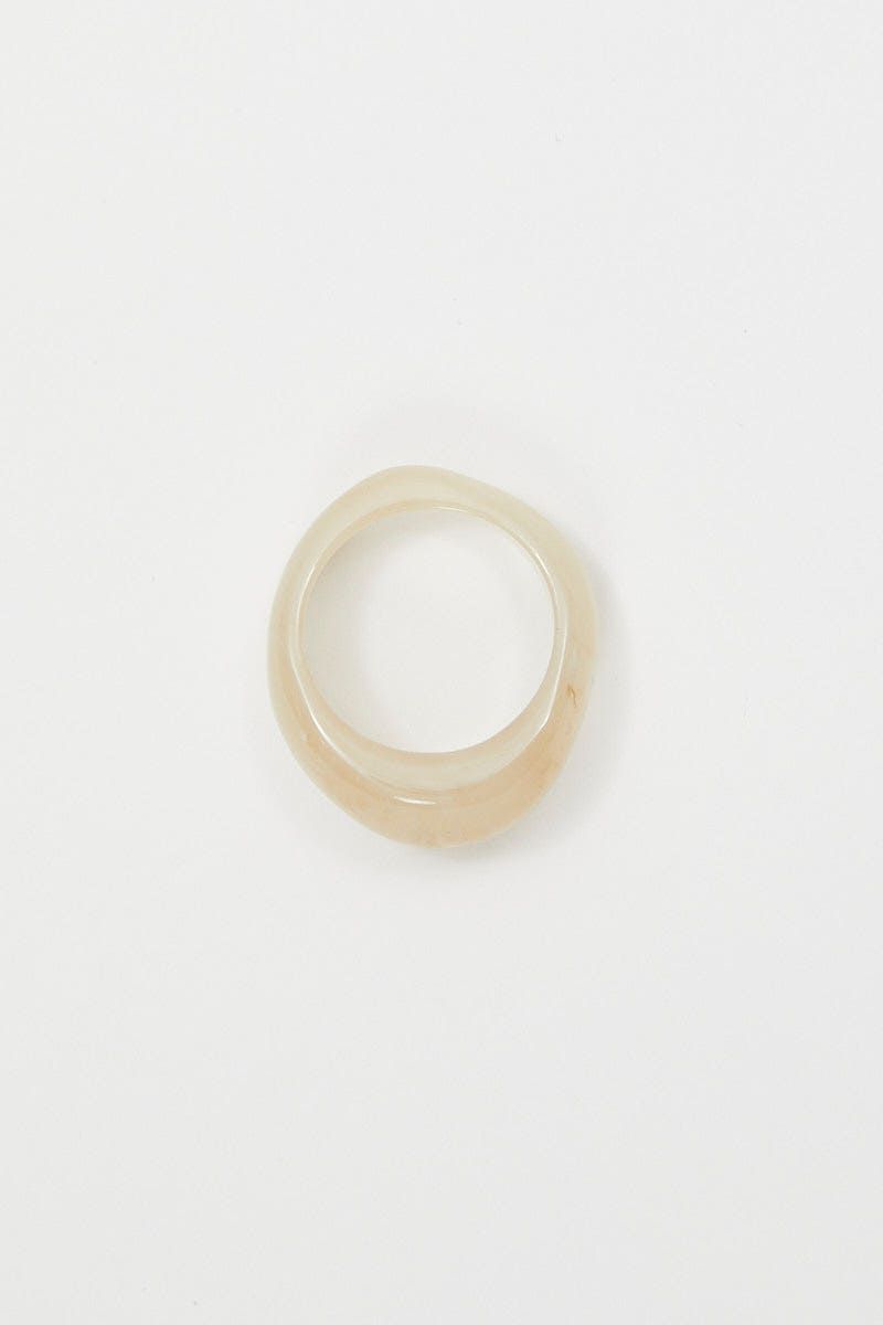 White Acrylic Ring sold by Ally Fashion product image thumbnail 2
