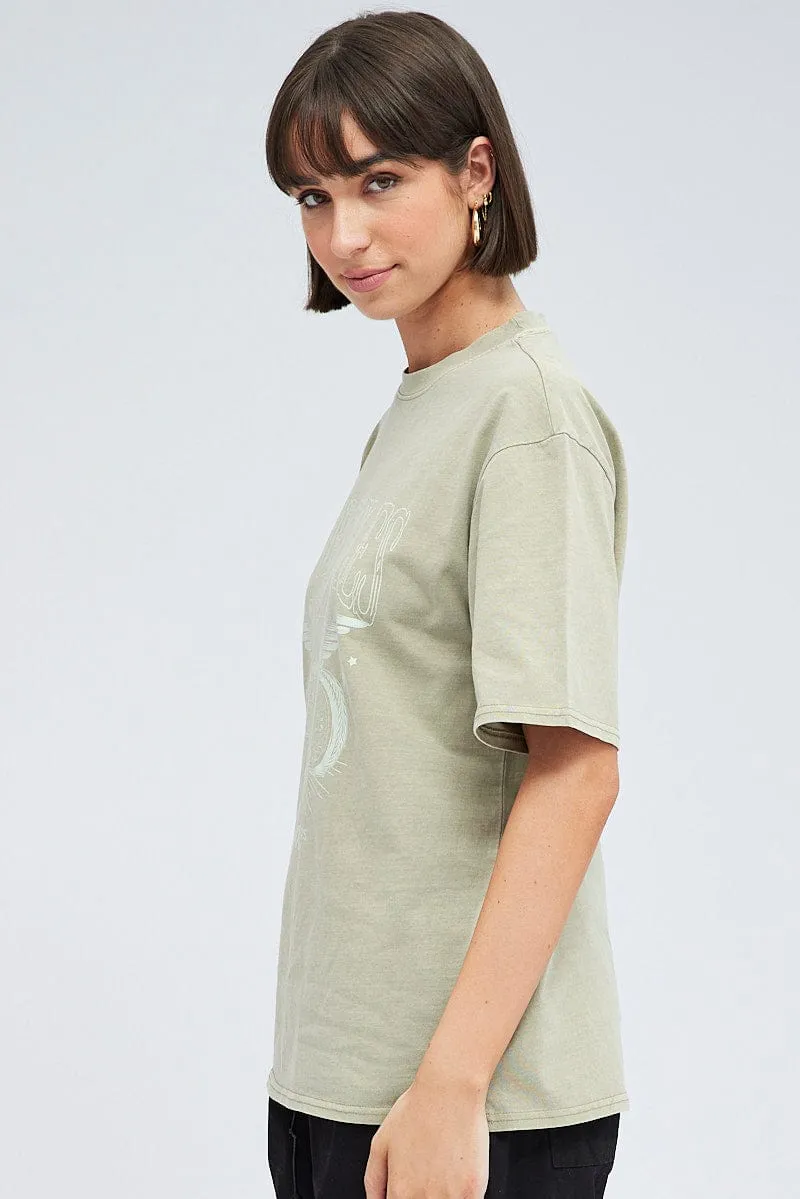 Green Graphic Tee Short Sleeve Round Neck sold by Ally Fashion product image thumbnail 4