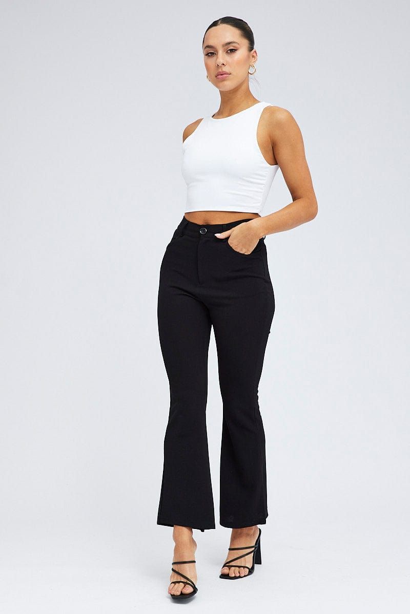 Black Flare Leg Pants High Rise sold by Ally Fashion