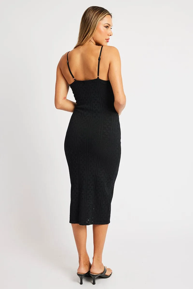 Black Knit Dress Singlet Midi sold by Ally Fashion product image thumbnail 5