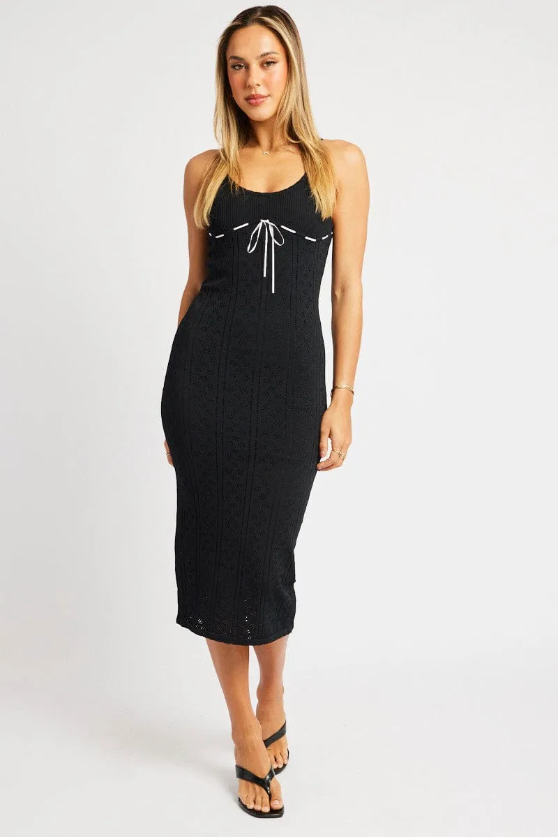 Black Knit Dress Singlet Midi sold by Ally Fashion product image thumbnail 2