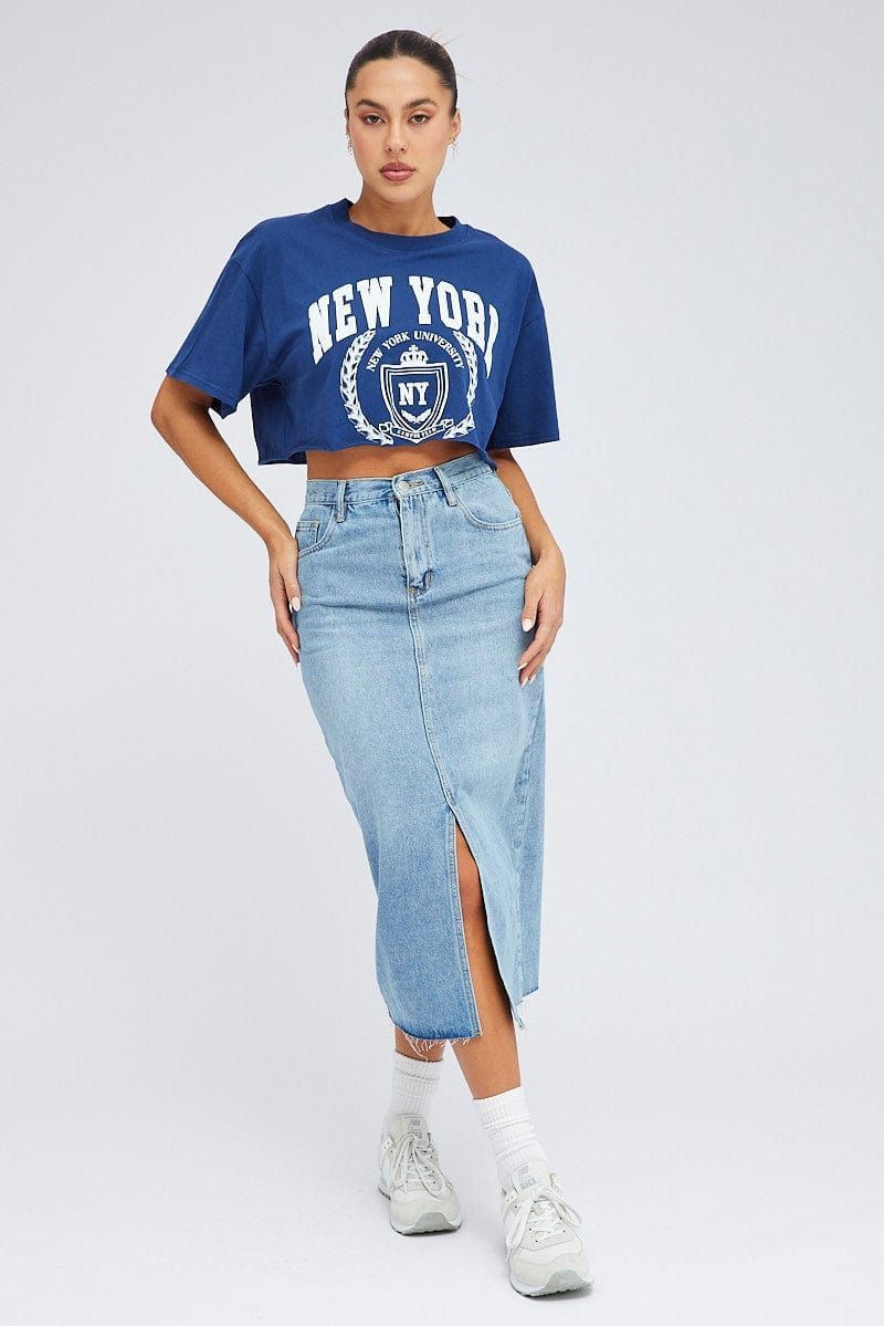 Blue Graphic T Shirt Short Sleeve sold by Ally Fashion product image thumbnail 2