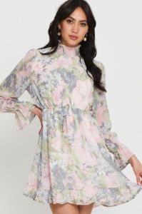 Print Mini Dress Long Sleeve sold by Ally Fashion