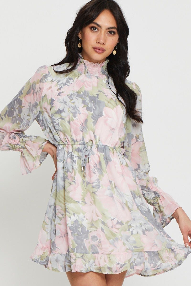 Print Mini Dress Long Sleeve sold by Ally Fashion product image thumbnail 5