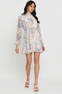 Print Mini Dress Long Sleeve sold by Ally Fashion