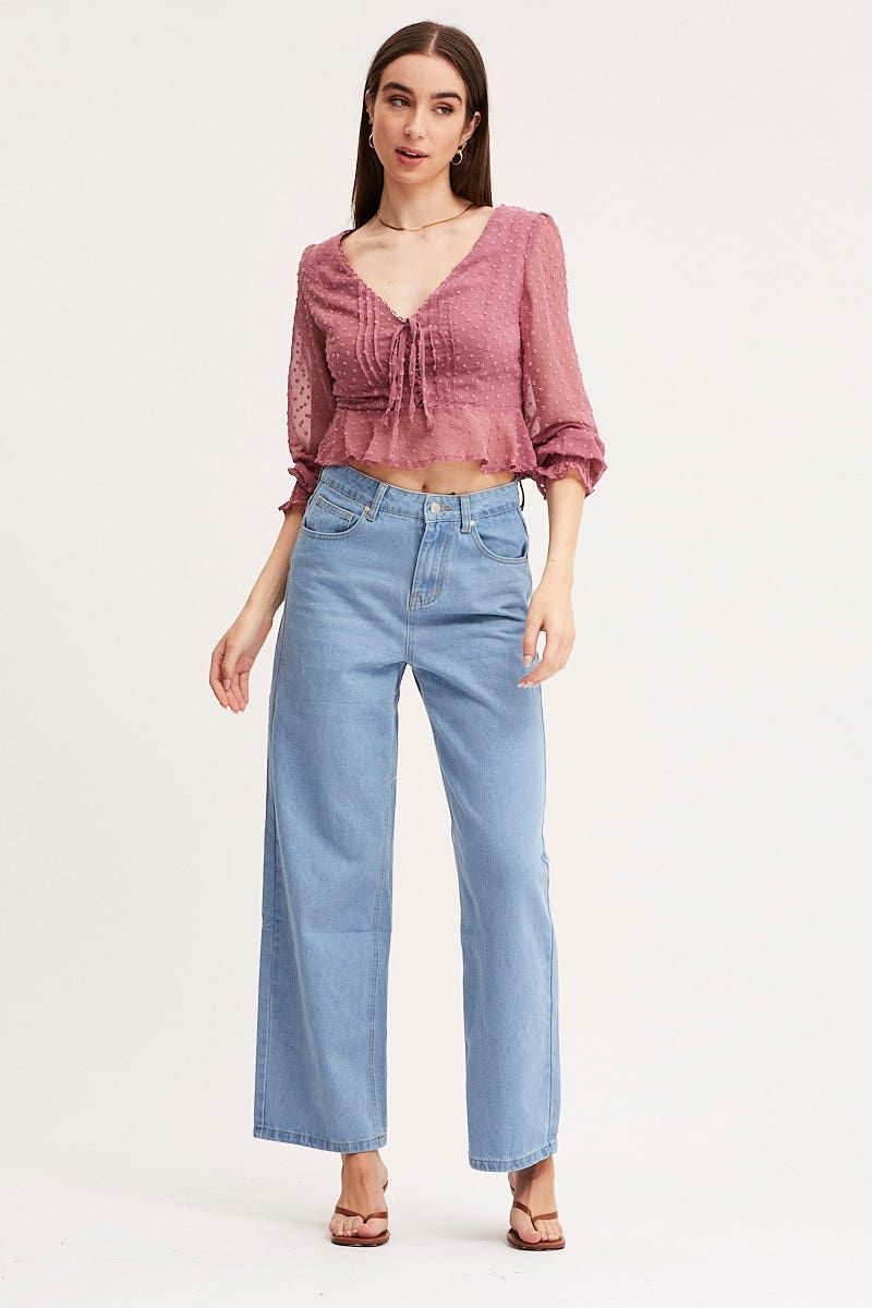 Pink Peplum Top Crop sold by Ally Fashion product image thumbnail 2