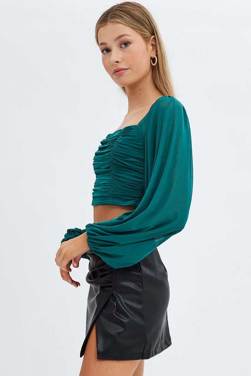 Black PU Mini Skirt Slit Mid rise sold by Ally Fashion product image thumbnail 4