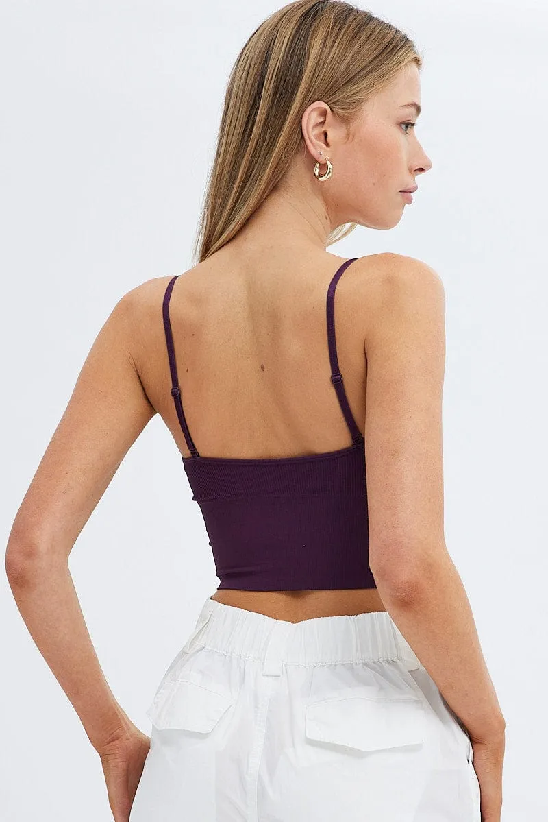 Purple Crop Singlet Top Seamless sold by Ally Fashion product image thumbnail 5