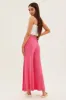 Hot Pink Wide Leg Pants High Rise Front Split sold by Ally Fashion