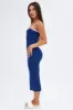 Blue Knit Dress Sleeveless Midi Contrast Bind sold by Ally Fashion