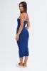 Blue Knit Dress Sleeveless Midi Contrast Bind sold by Ally Fashion