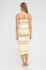 Yellow Stripe Knit Dress Midi Sleeveless sold by Ally Fashion