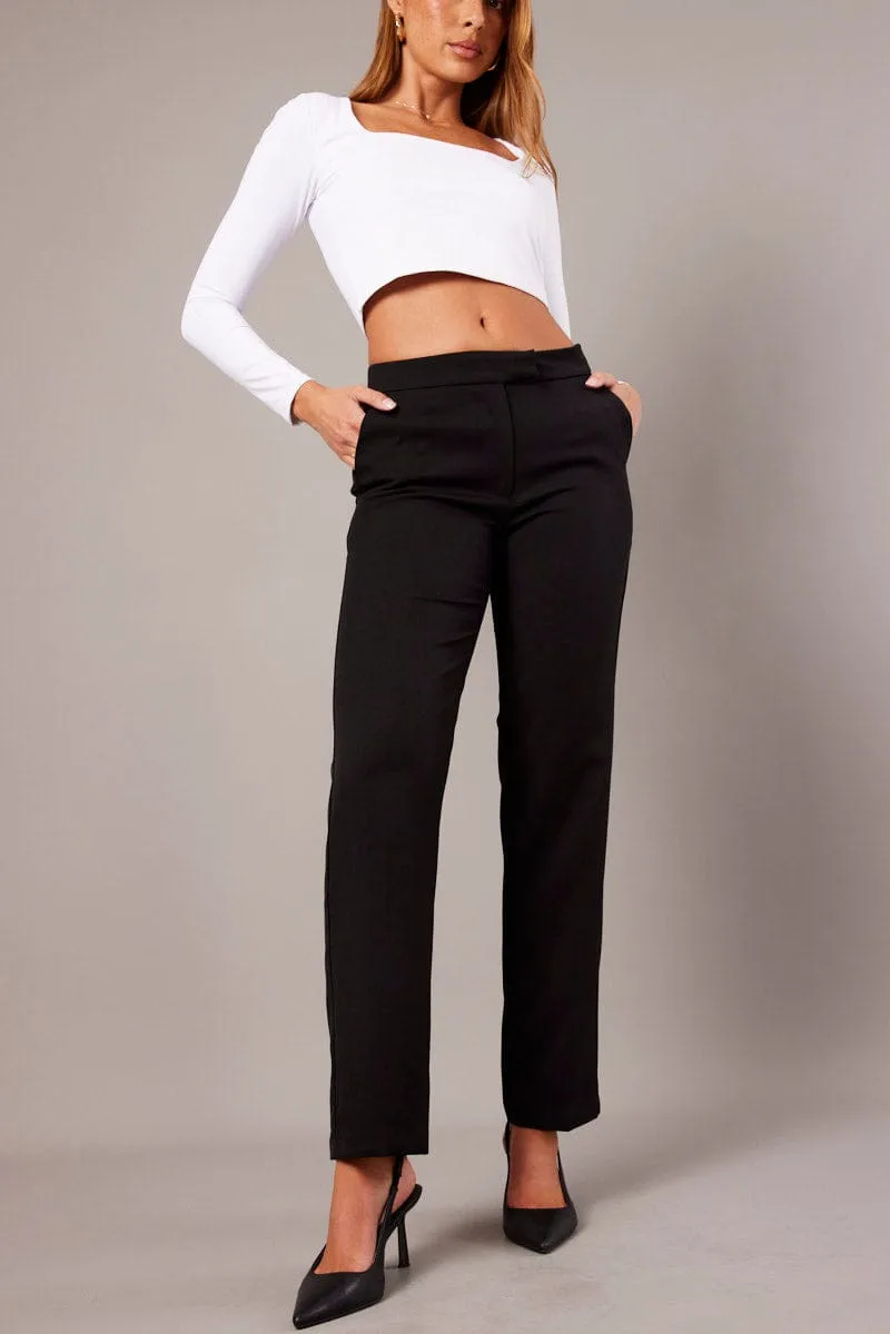 Black Slim Pants Mid Rise sold by Ally Fashion product image thumbnail 2