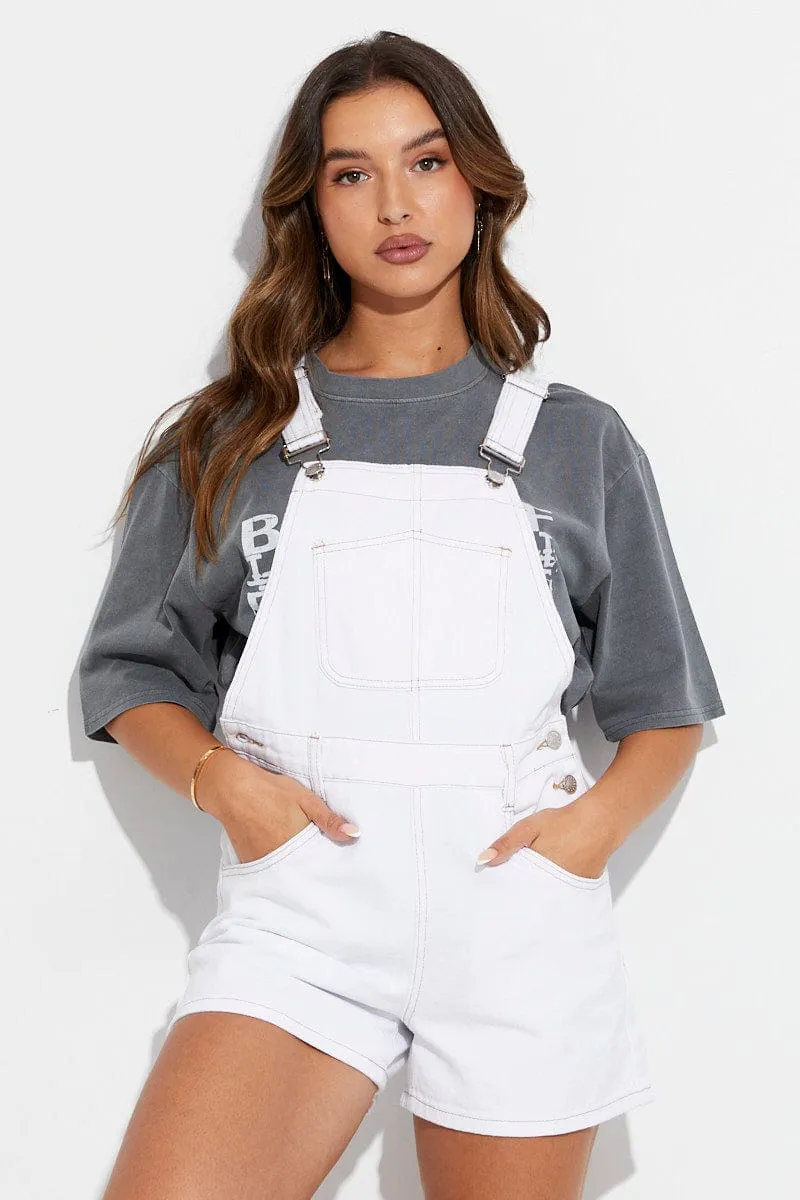 White Denim Overall sold by Ally Fashion product image thumbnail 3