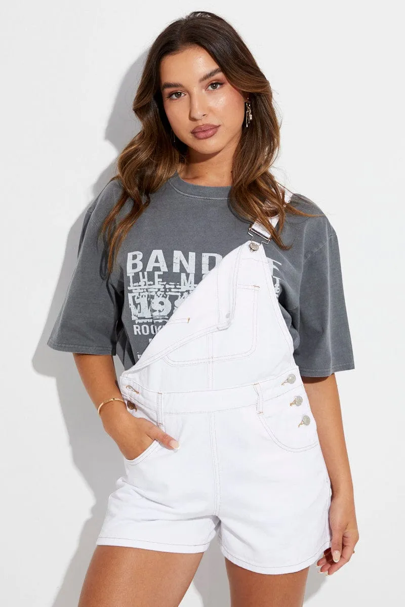 White Denim Overall sold by Ally Fashion