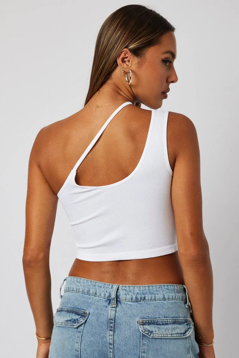 White Crop Top Singlet Seamless sold by Ally Fashion product image thumbnail 5