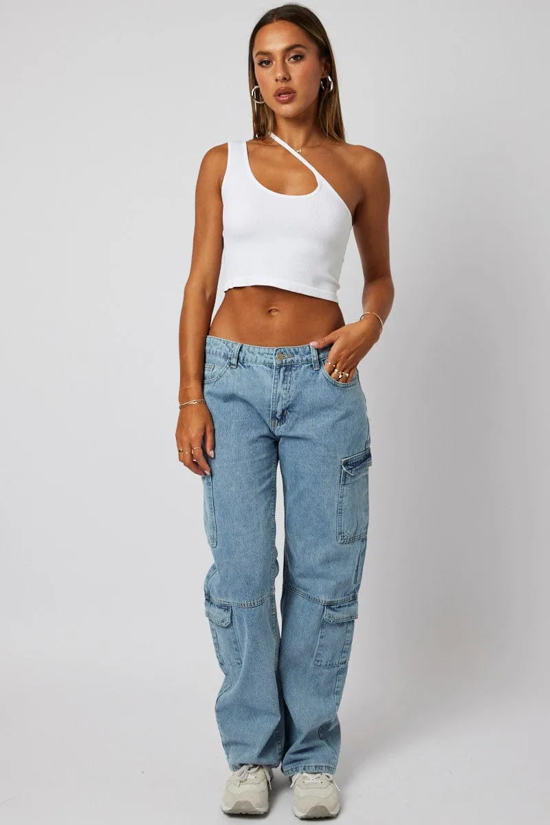 White Crop Top Singlet Seamless sold by Ally Fashion product image thumbnail 2