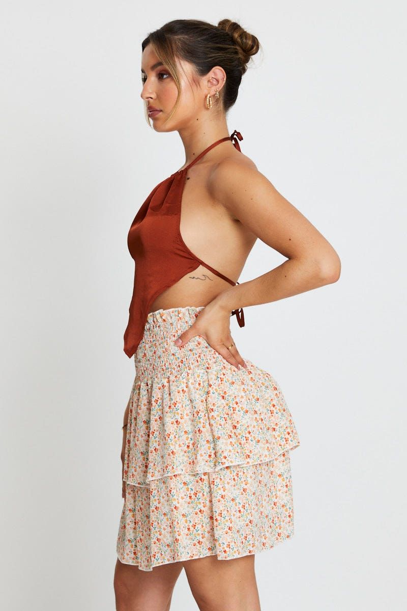 Print Ruffle Skater Skirt sold by Ally Fashion product image thumbnail 4