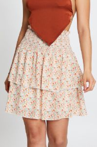 Print Ruffle Skater Skirt sold by Ally Fashion